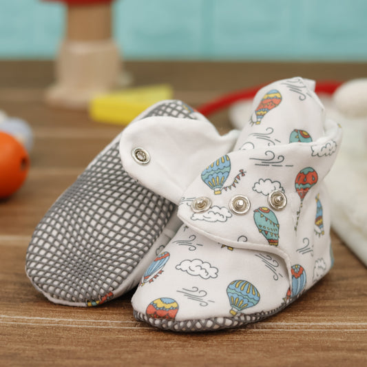 Organic Cotton Baby Booties, Non-Slip Sole, Cotton Newborn Booties Home Nursery Shoes, Cappadocia