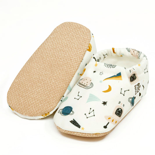 Ella Bonna Non-Slip Sole Spaceship Patterned Baby Booties, Home Boot Slippers Nursery Shoes