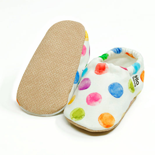 Ella Bonna Non-Slip Sole Color Dots Baby Booties, Home Boot Slippers Nursery Shoes